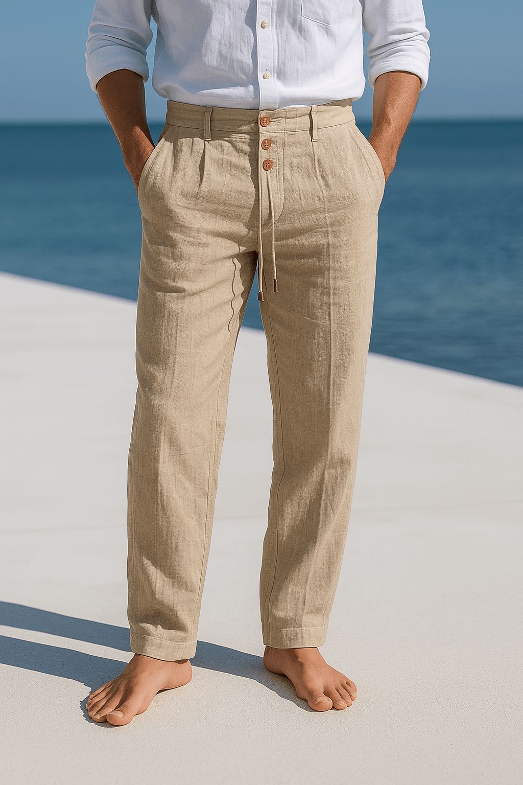Elegante Sommerhose Hose Eldenmark Kaki S