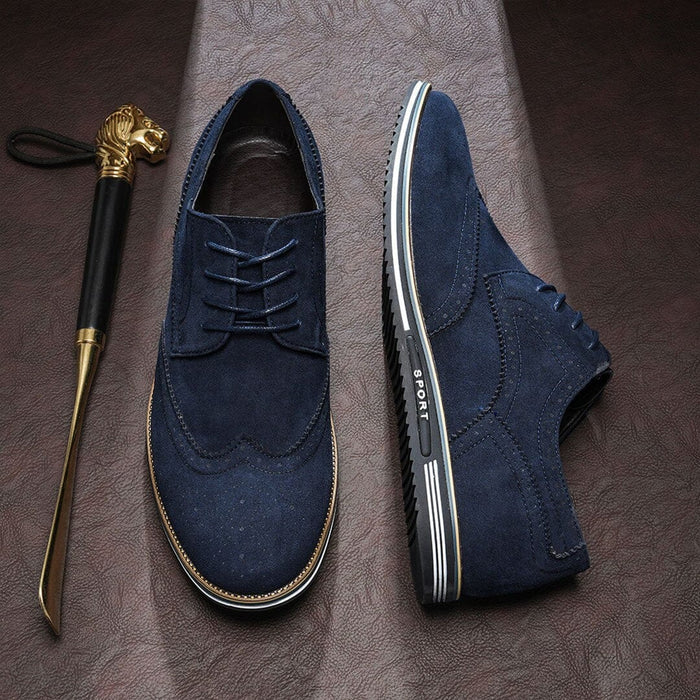 Herren Halbschuhe Budapester in Wildleder-Optik