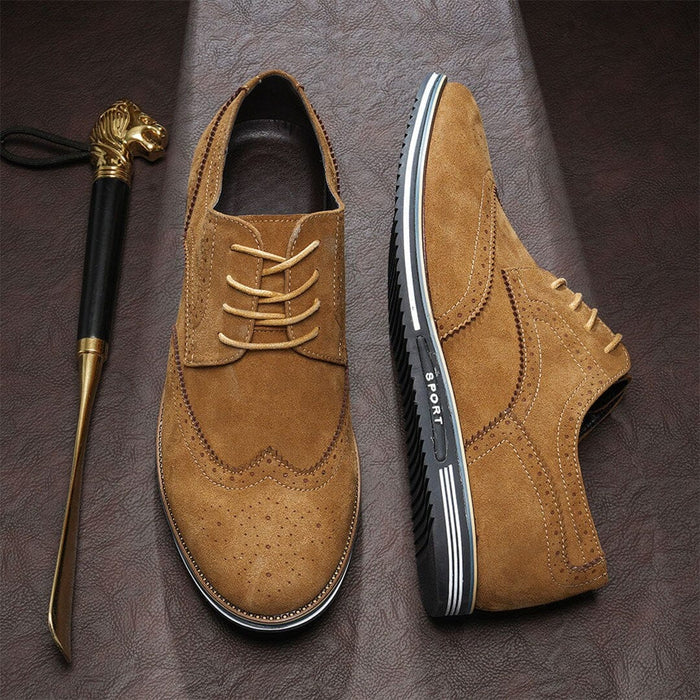 Herren Halbschuhe Budapester in Wildleder-Optik