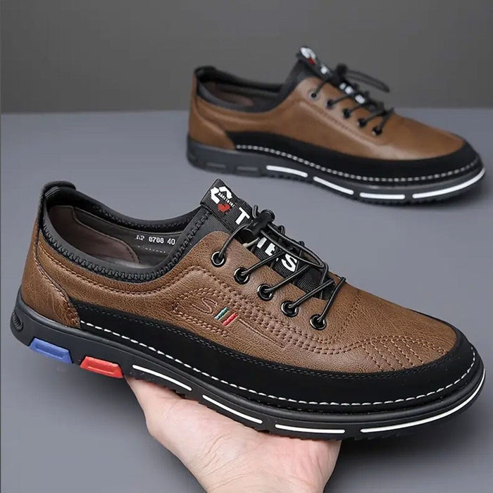 Herren Halbschuhe Leder-Optik mit Ziernaht