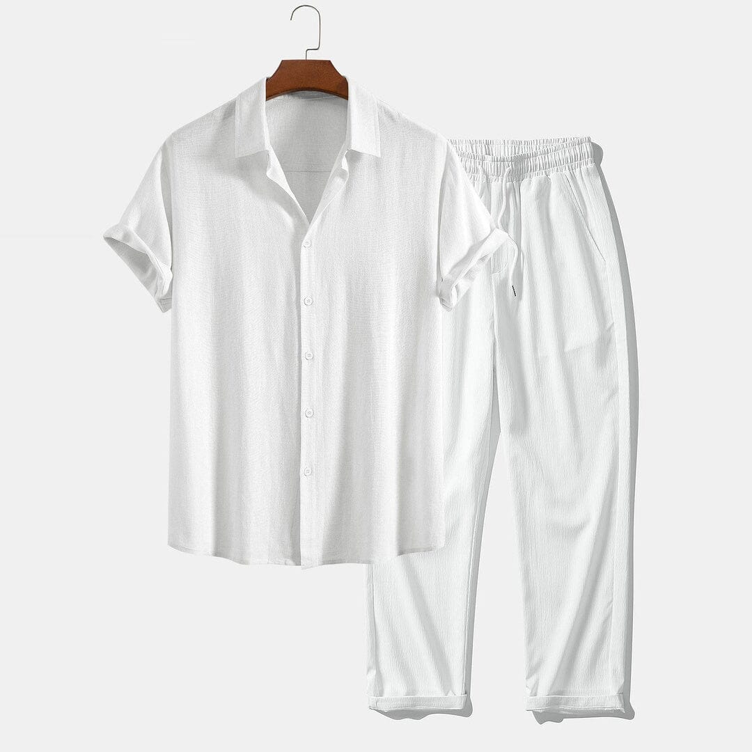 Herren Set Kurzarmhemd mit langer Sommerhose Herren Set Kurzarmhemd mit langer Sommerhose Eldenmark