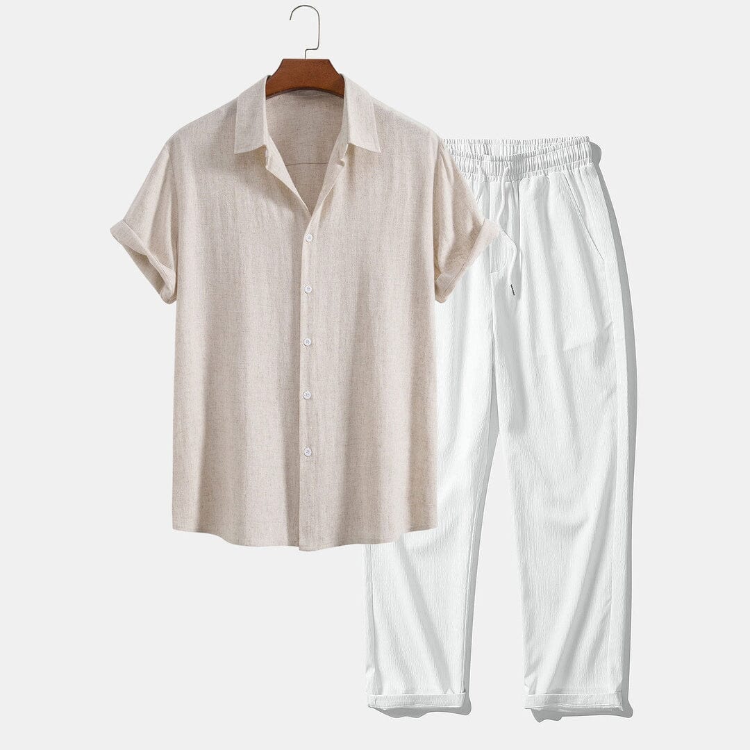 Herren Set Kurzarmhemd mit langer Sommerhose Herren Set Kurzarmhemd mit langer Sommerhose Eldenmark