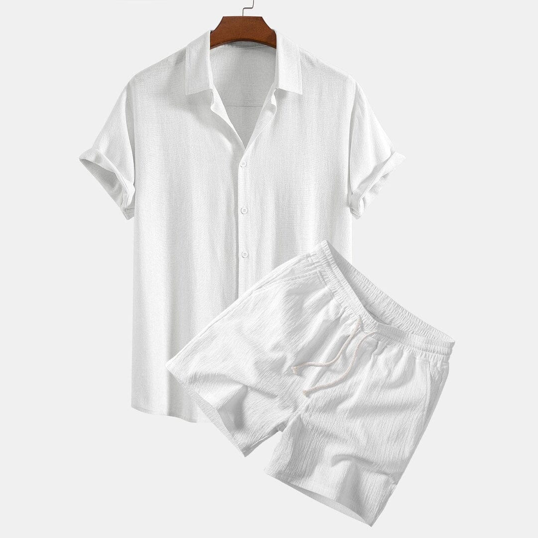 Herren Set Leinenhemd mit Bermuda Shorts Herren Set Leinenhemd mit Bermuda Shorts Eldenmark
