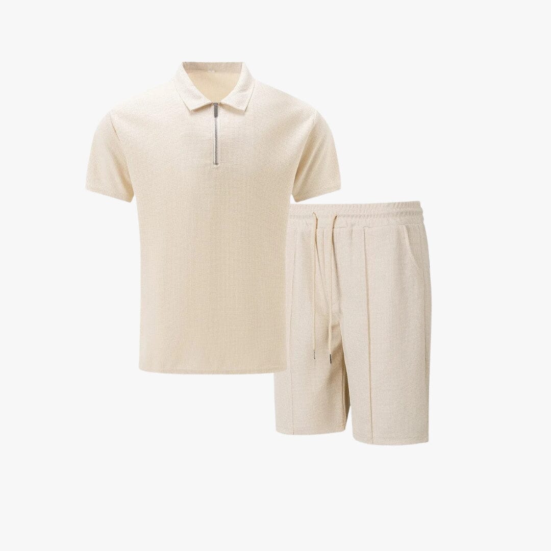 Herren Set Polo mit Reißverschluss und Shorts Herren Set Polo mit Reißverschluss und Shorts Eldenmark