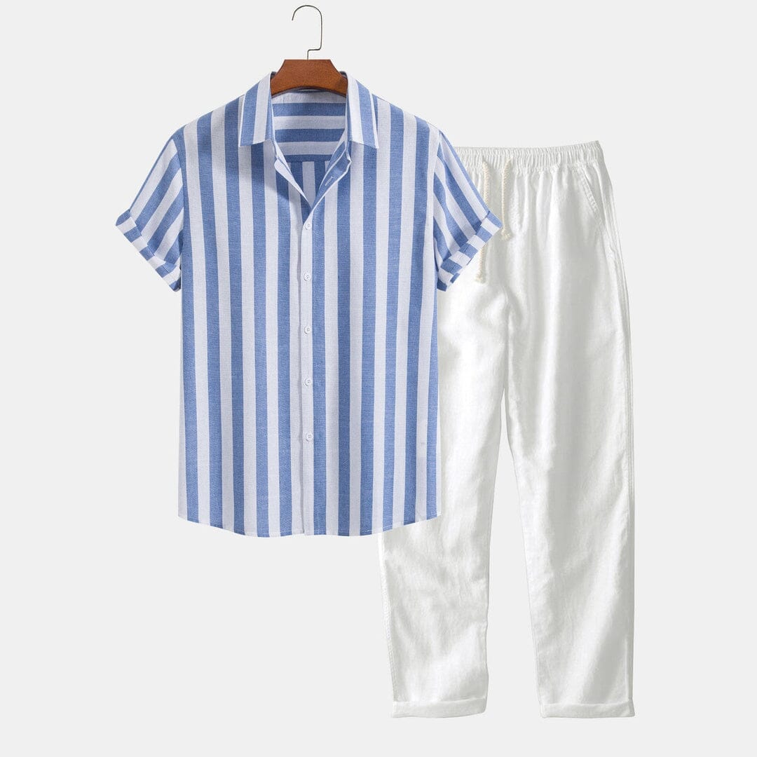 Herren Set Sommerhemd mit Baumwoll-Leinenhose Herren Set Sommerhemd mit Baumwoll-Leinenhose Eldenmark