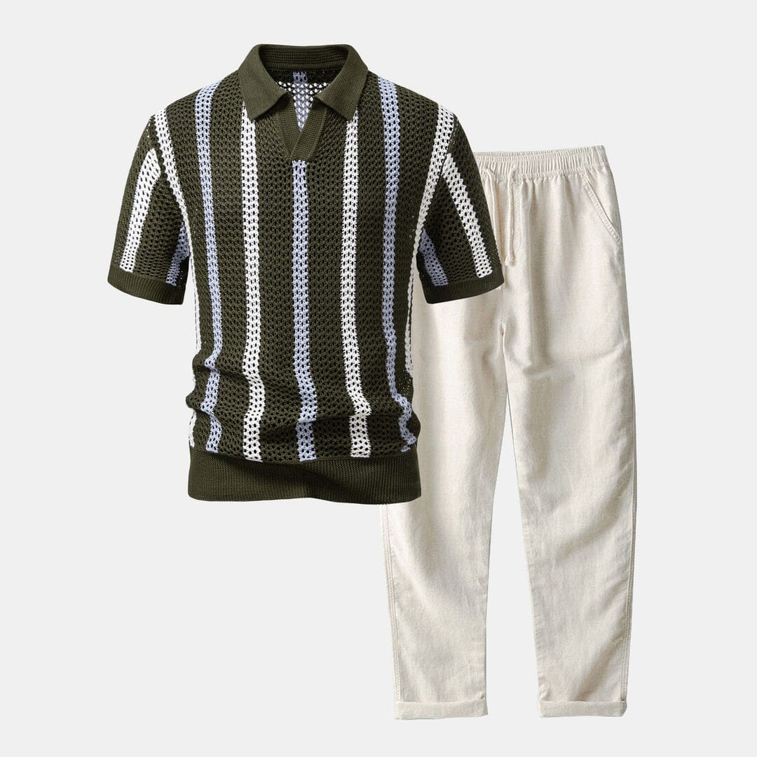 Herren Set Sommerhemd mit Hose Atmungsaktiv Herren Set Sommerhemd mit Hose Atmungsaktiv Eldenmark