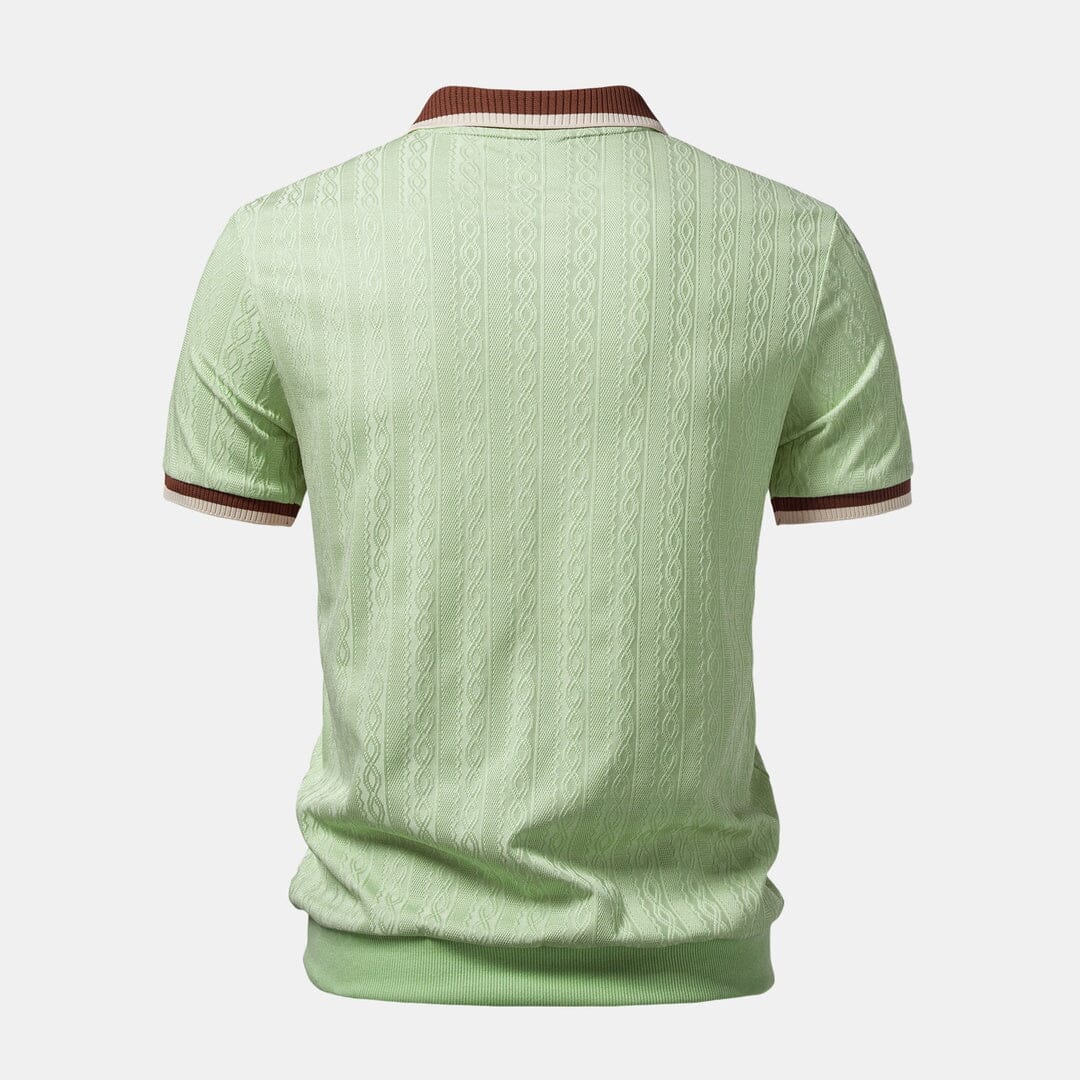 Herren Set Strickpolo mit Reißverschluss und Kontrastkante Herren Set Strickpolo mit Reißverschluss und Kontrastkante Eldenmark