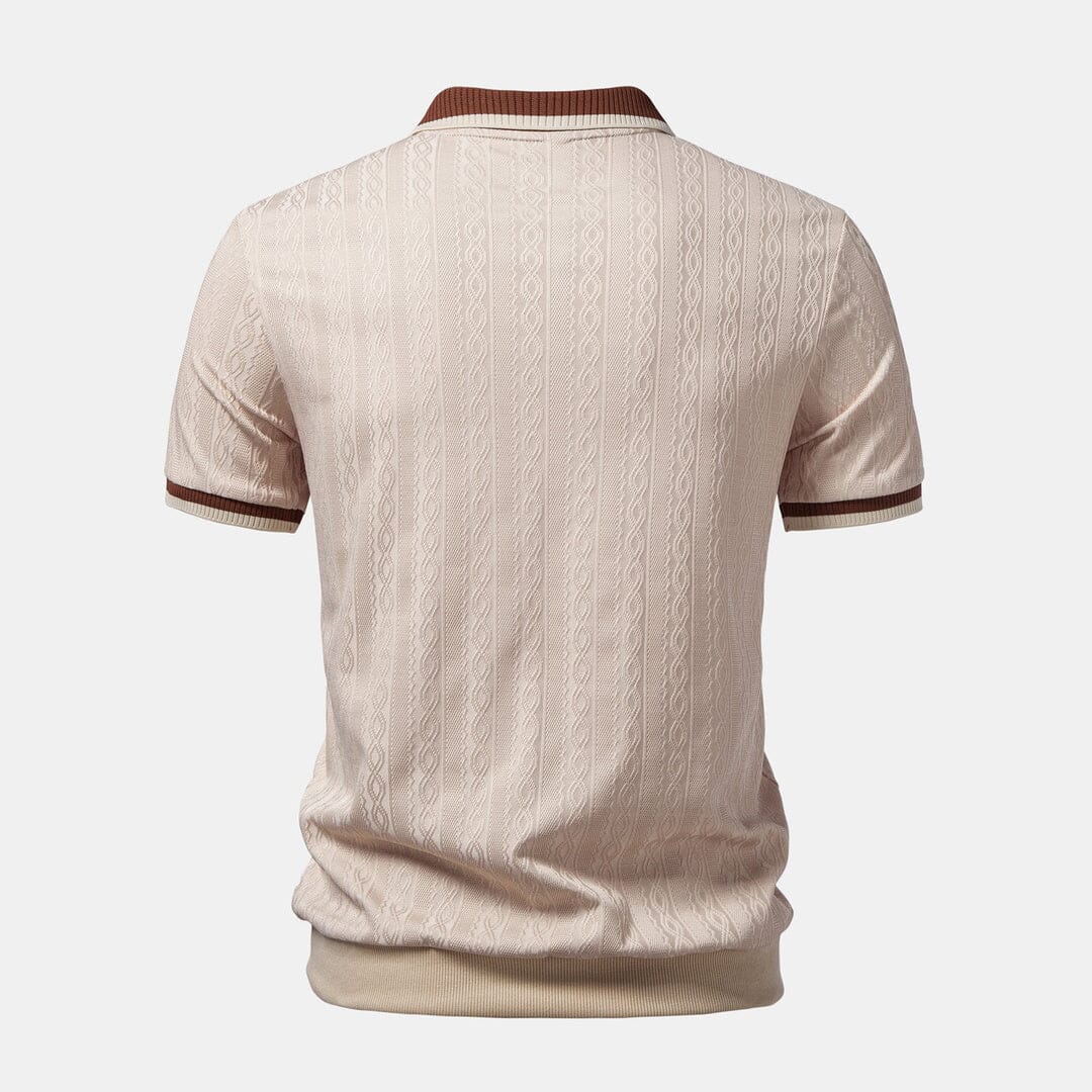 Herren Set Strickpolo mit Reißverschluss und Kontrastkante Herren Set Strickpolo mit Reißverschluss und Kontrastkante Eldenmark