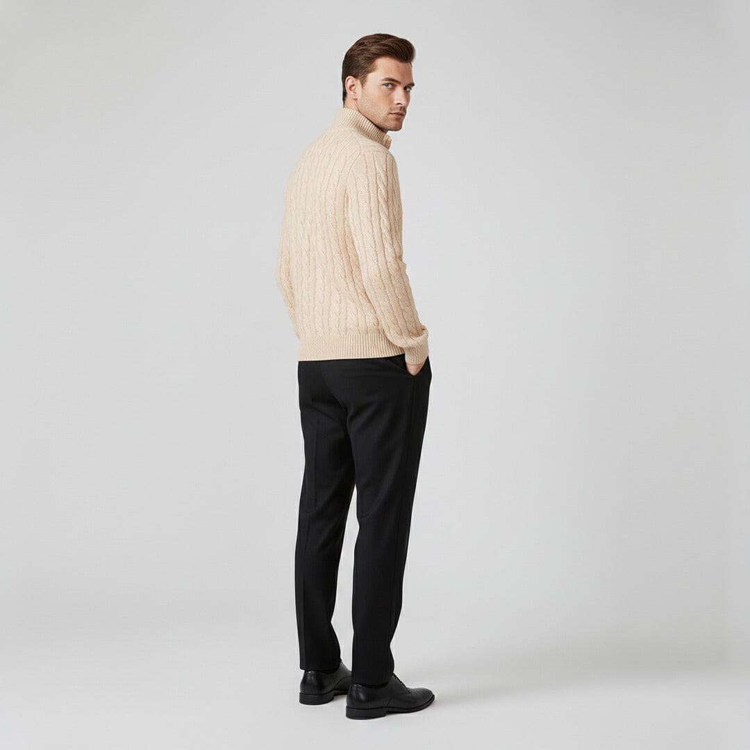 Herren Set Strickpullover Beige mit Zopfmuster Herren Set Strickpullover Beige mit Zopfmuster Eldenmark