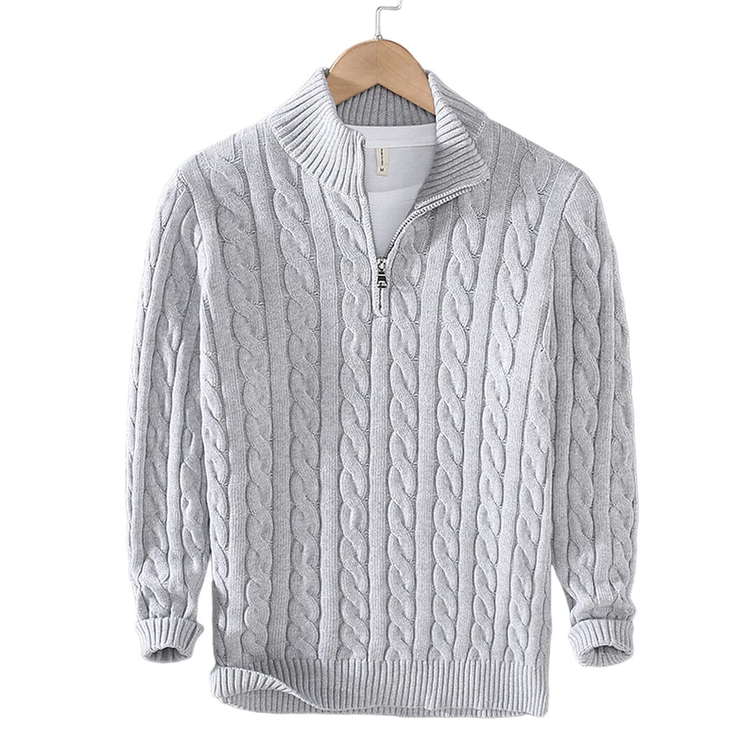 Herren Set Strickpullover Grau mit Zopfmuster Herren Set Strickpullover Grau mit Zopfmuster Eldenmark