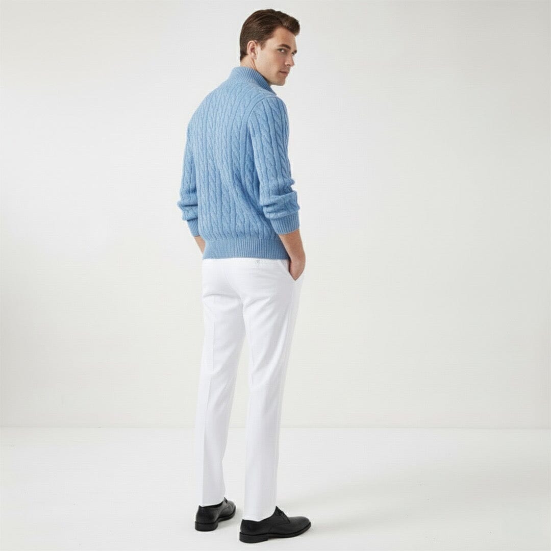Herren Set Strickpullover Hellblau mit Zopfmuster Herren Set Strickpullover Hellblau mit Zopfmuster Eldenmark