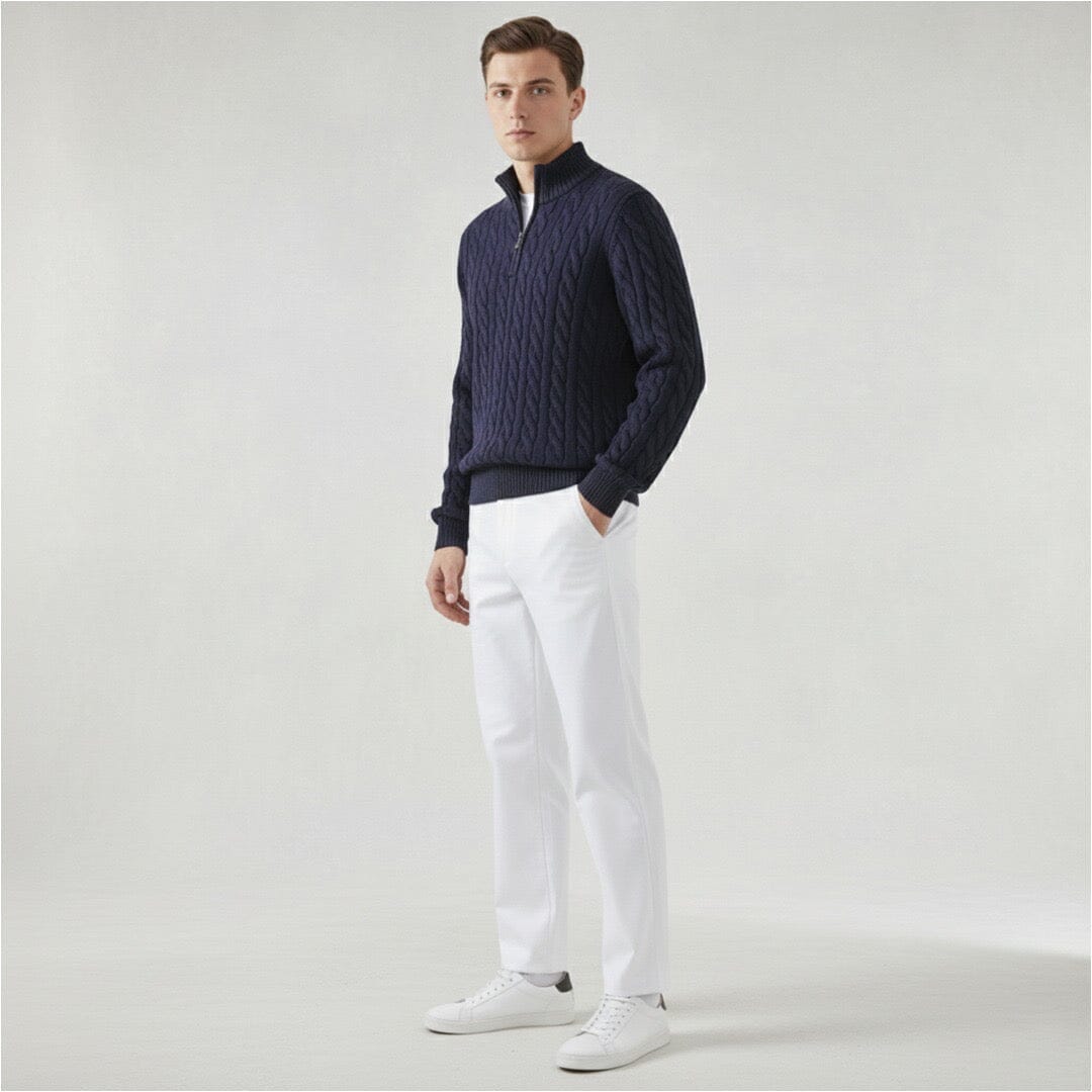 Herren Set Strickpullover Navy mit Zopfmuster Herren Set Strickpullover Navy mit Zopfmuster Eldenmark