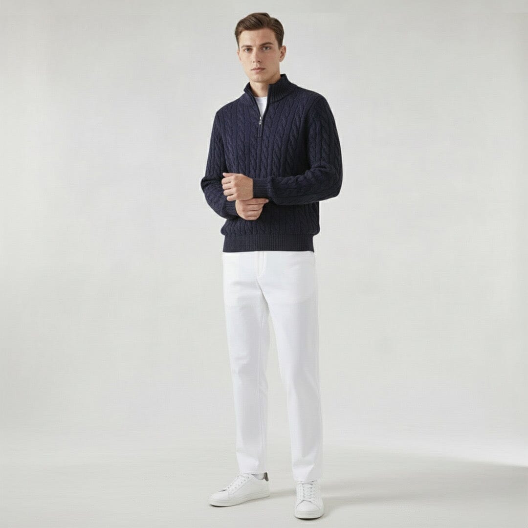 Herren Set Strickpullover Navy mit Zopfmuster Herren Set Strickpullover Navy mit Zopfmuster Eldenmark