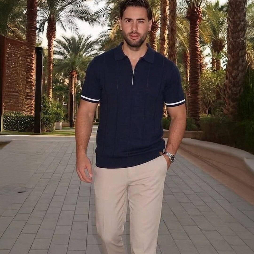 Herren Set Zip-Polo mit Anzughose Tailored Fit Herren Set Zip-Polo mit Anzughose Tailored Fit Eldenmark