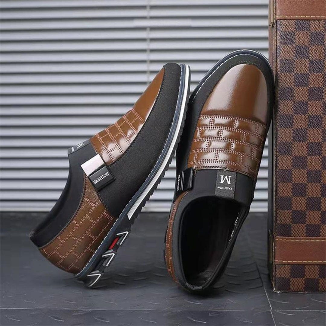 Herren Slipper ohne Schnürung in Leder-Optik Herren Slipper ohne Schnürung in Leder-Optik Eldenmark