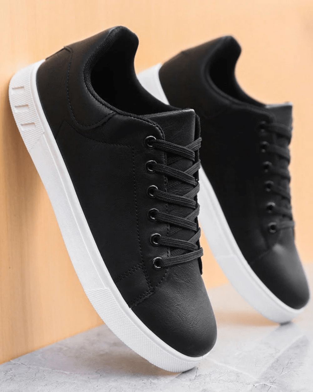 Klassische Ledersneaker Schuhe Eldenmark Noir 39