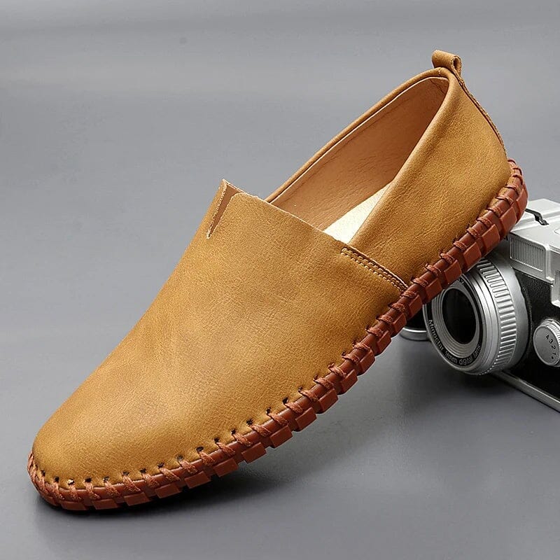 Leder-Loafer Santorin Schuhe Eldenmark Kaki 44