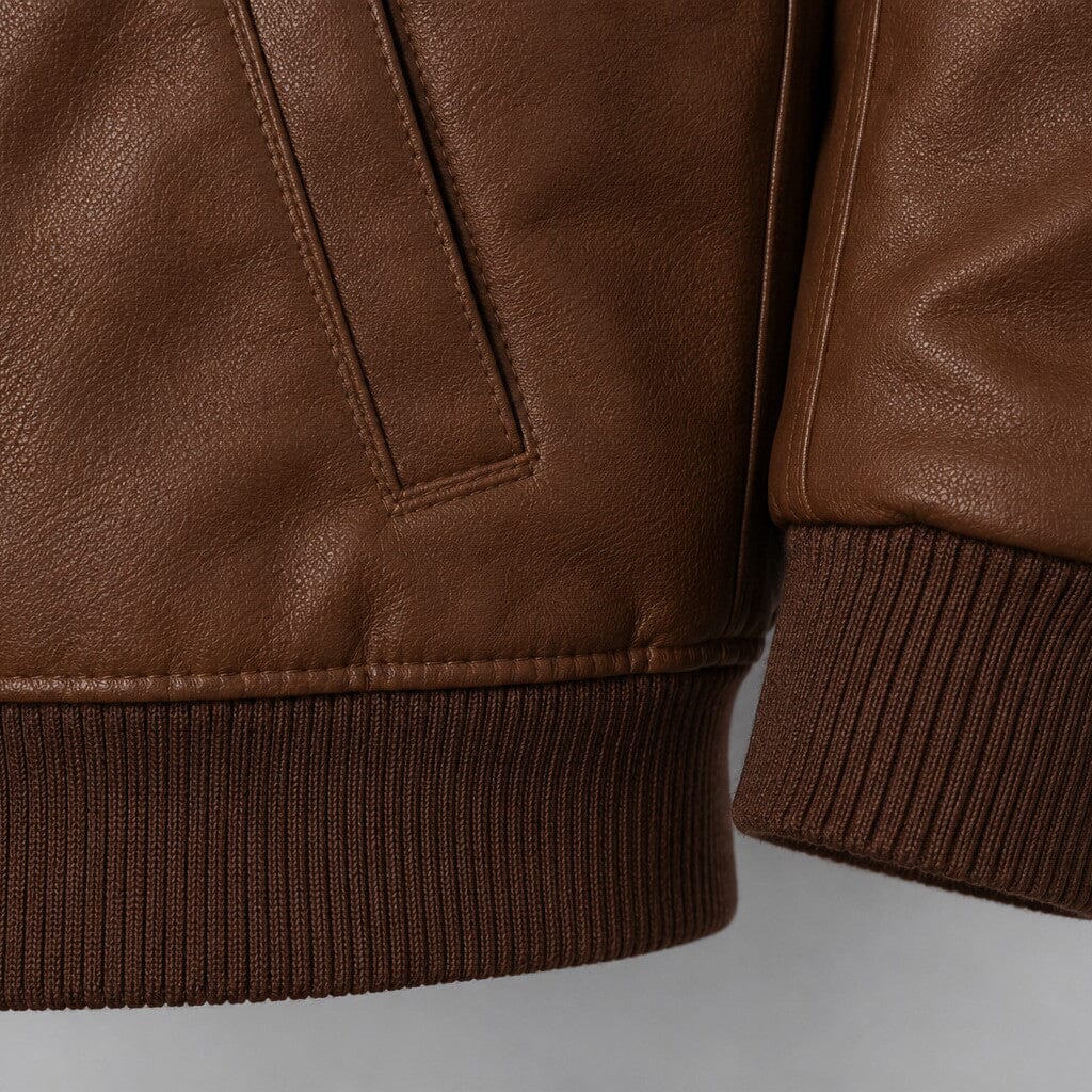 Lederjacke Herren Braun Gefüttert mit Kapuze Lederjacke Herren Braun Gefüttert mit Kapuze Eldenmark