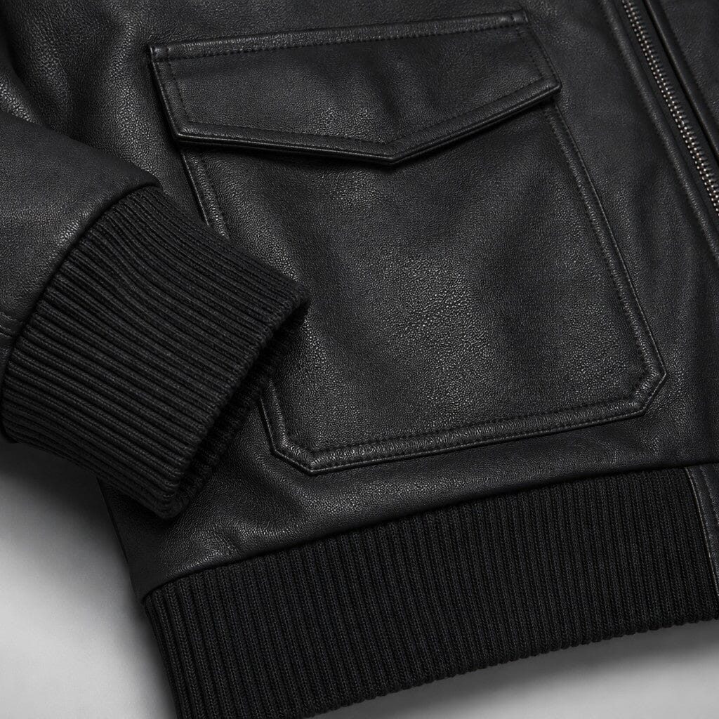 Lederjacke Herren Schwarz Gefüttert mit Kapuze Lederjacke Herren Schwarz Gefüttert mit Kapuze Eldenmark