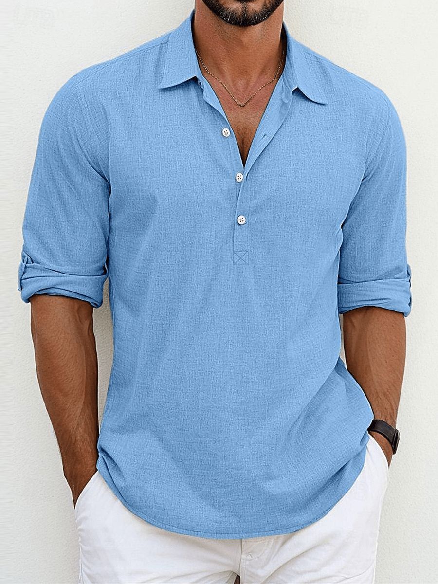 Premium-Leinenhemd Hemd Eldenmark Bleu S