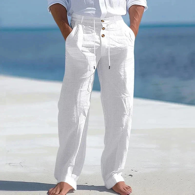 Sommerhose aus Leinen Hose Eldenmark Blanc S