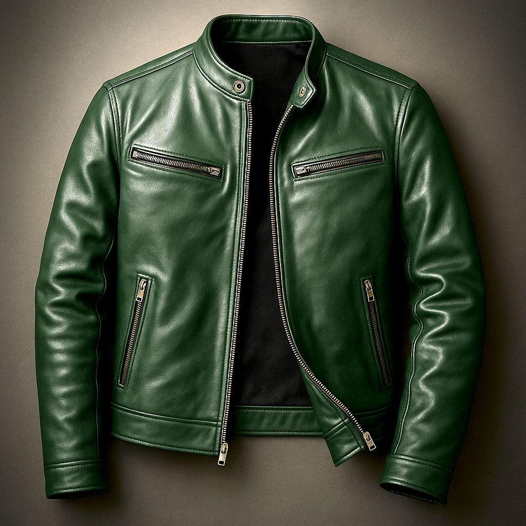 Vintage-Lederjacke Jacke Eldenmark Vert XS