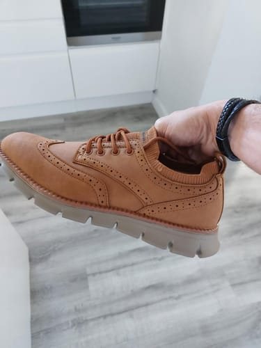 Kundenfoto zu Herren Halbschuhe Leder-Optik mit Ziernaht