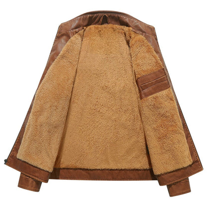 Bikerjacke Herren Cognac Gefüttert mit Teddyfutter Bikerjacke Herren Cognac Gefüttert mit Teddyfutter Eldenmark 