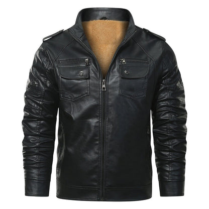 Bikerjacke Herren Schwarz Gefüttert mit Teddyfutter Bikerjacke Herren Schwarz Gefüttert mit Teddyfutter Eldenmark 