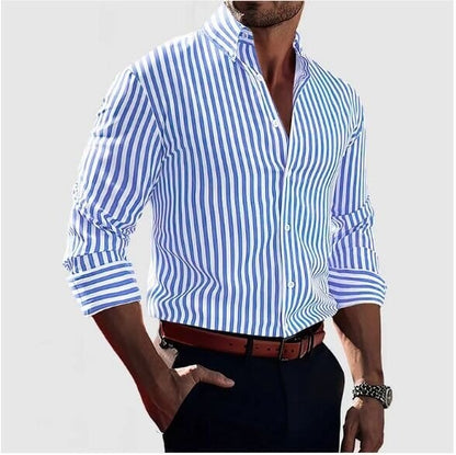 Elegantes Streifenhemd Hemd Eldenmark Bleu clair S 