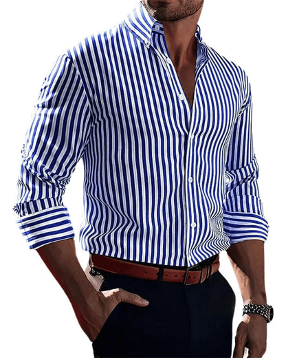 Elegantes Streifenhemd Hemd Eldenmark Bleu S 