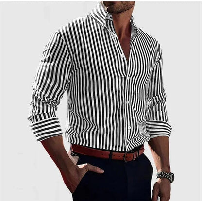 Elegantes Streifenhemd Hemd Eldenmark Noir S 