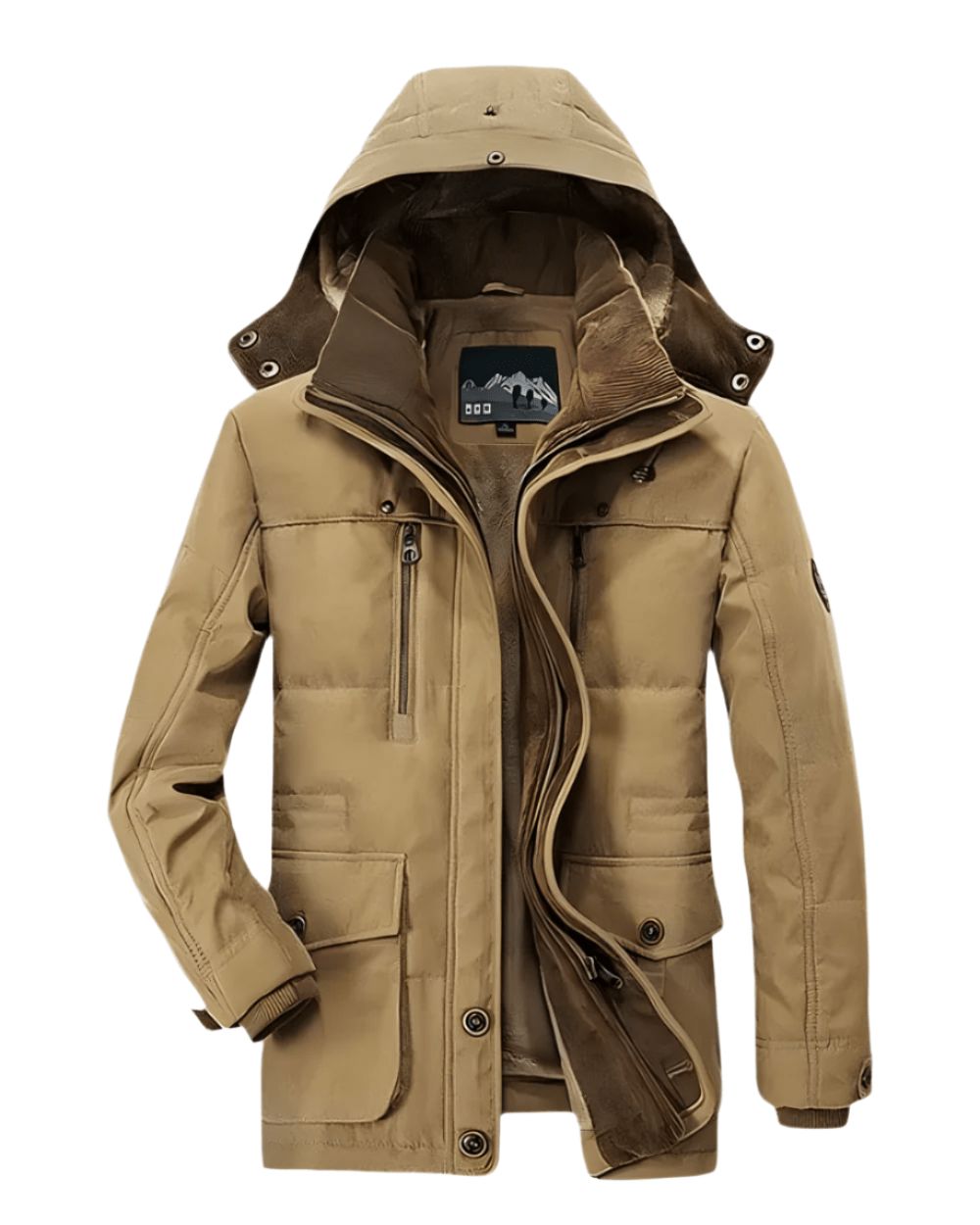 Gefütterte Winterjacke Jacke Eldenmark Kaki XS 