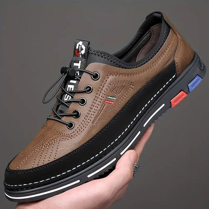 Herren Halbschuhe Leder-Optik mit Ziernaht