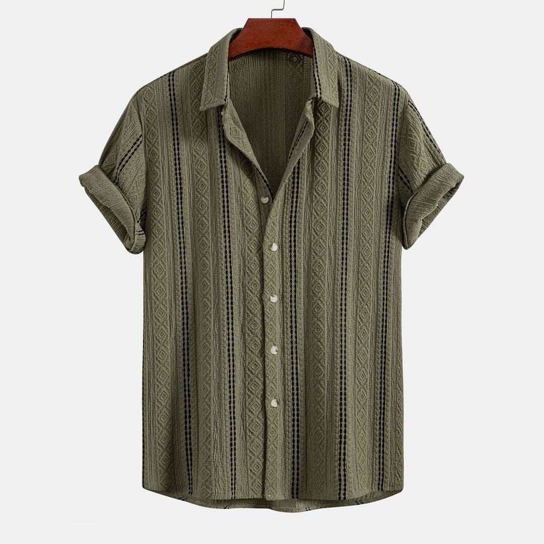 Herren Set Jacquardhemd mit Shorts Geo-Muster Herren Set Jacquardhemd mit Shorts Geo-Muster Eldenmark 
