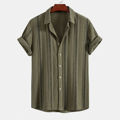 Herren Set Jacquardhemd mit Shorts Geo-Muster Herren Set Jacquardhemd mit Shorts Geo-Muster Eldenmark 