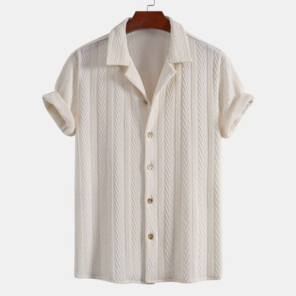 Herren Set Kurzarmhemd Creme mit Struktur Herren Set Kurzarmhemd Creme mit Struktur Eldenmark 