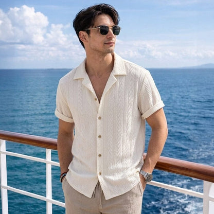 Herren Set Kurzarmhemd Creme mit Struktur Herren Set Kurzarmhemd Creme mit Struktur Eldenmark 