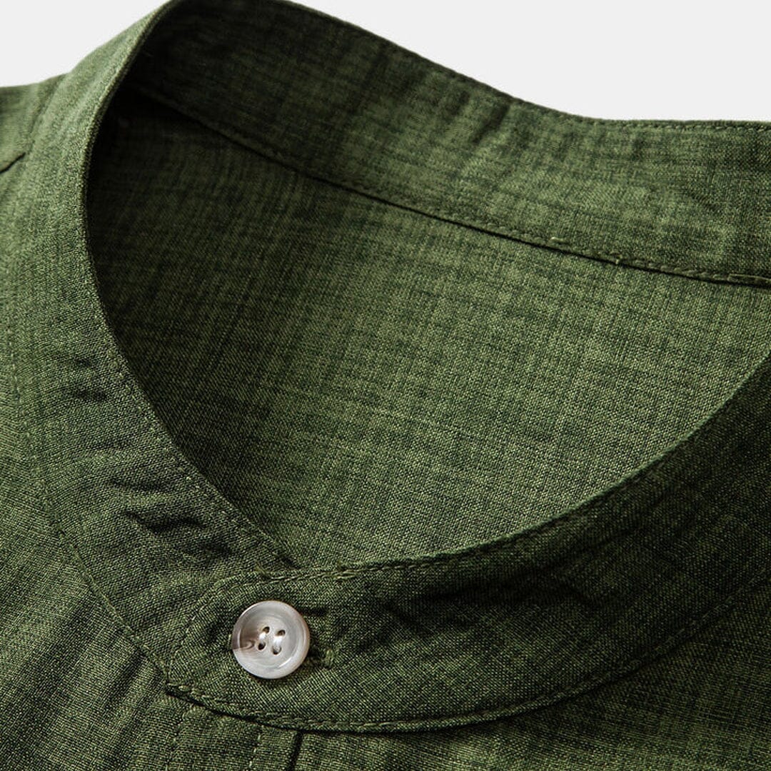 Herren Set Kurzarmhemd mit Baumwoll-Leinenhose Herren Set Kurzarmhemd mit Baumwoll-Leinenhose Eldenmark 