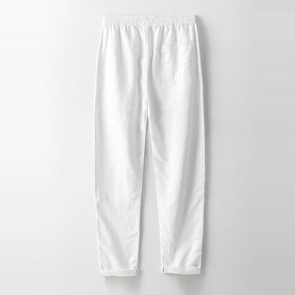 Herren Set Langarmhemd mit Stehkragen und Leinenhose Herren Set Langarmhemd mit Stehkragen und Leinenhose Eldenmark 
