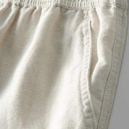 Herren Set Langarmhemd mit Stehkragen und Leinenhose Herren Set Langarmhemd mit Stehkragen und Leinenhose Eldenmark 