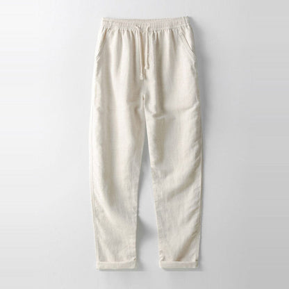 Herren Set Langarmhemd mit Stehkragen und Leinenhose Herren Set Langarmhemd mit Stehkragen und Leinenhose Eldenmark 