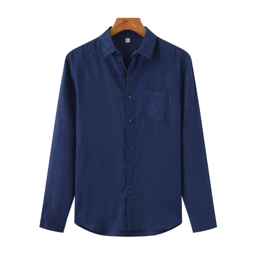 Herren Set Leinenhemd Langarm Navy mit Leinenhose Herren Set Leinenhemd Langarm Navy mit Leinenhose Eldenmark 