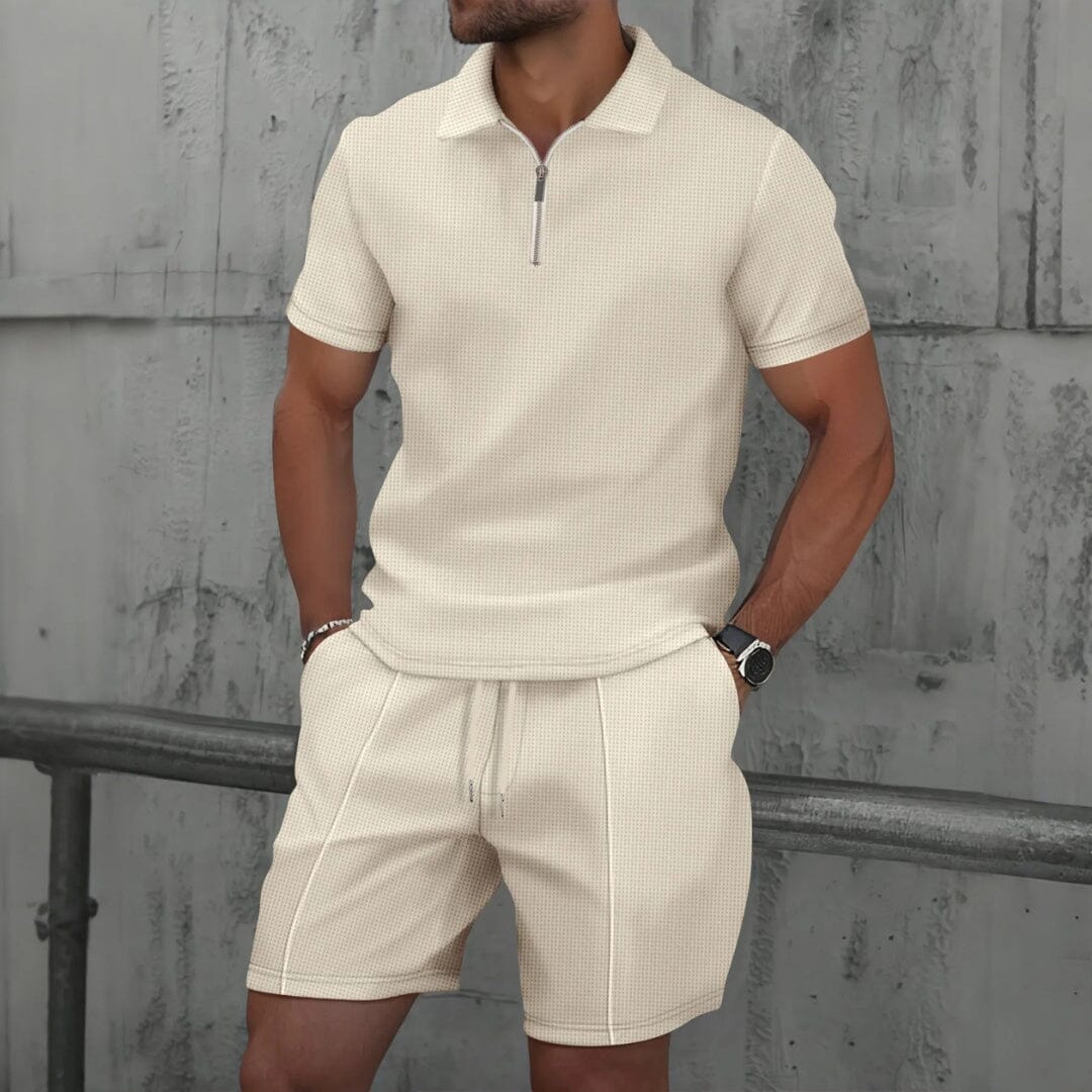 Herren Set Polo mit Reißverschluss und Shorts Herren Set Polo mit Reißverschluss und Shorts Eldenmark 