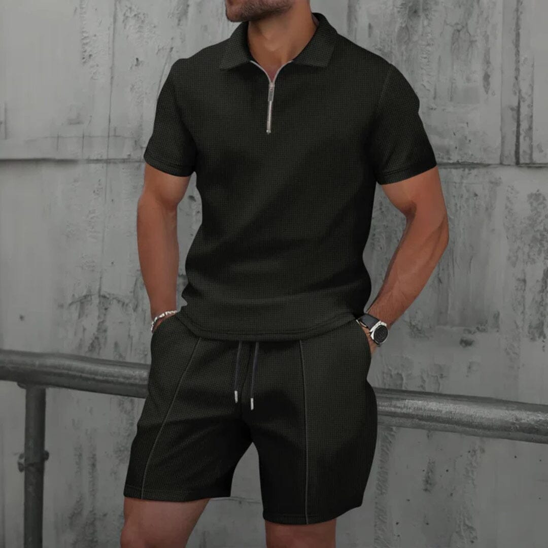 Herren Set Polo mit Reißverschluss und Shorts Herren Set Polo mit Reißverschluss und Shorts Eldenmark 
