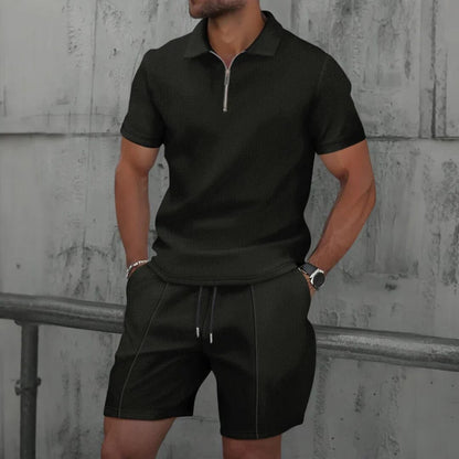 Herren Set Polo mit Reißverschluss und Shorts Herren Set Polo mit Reißverschluss und Shorts Eldenmark 