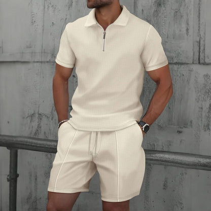 Herren Set Polo mit Reißverschluss und Shorts Herren Set Polo mit Reißverschluss und Shorts Eldenmark 