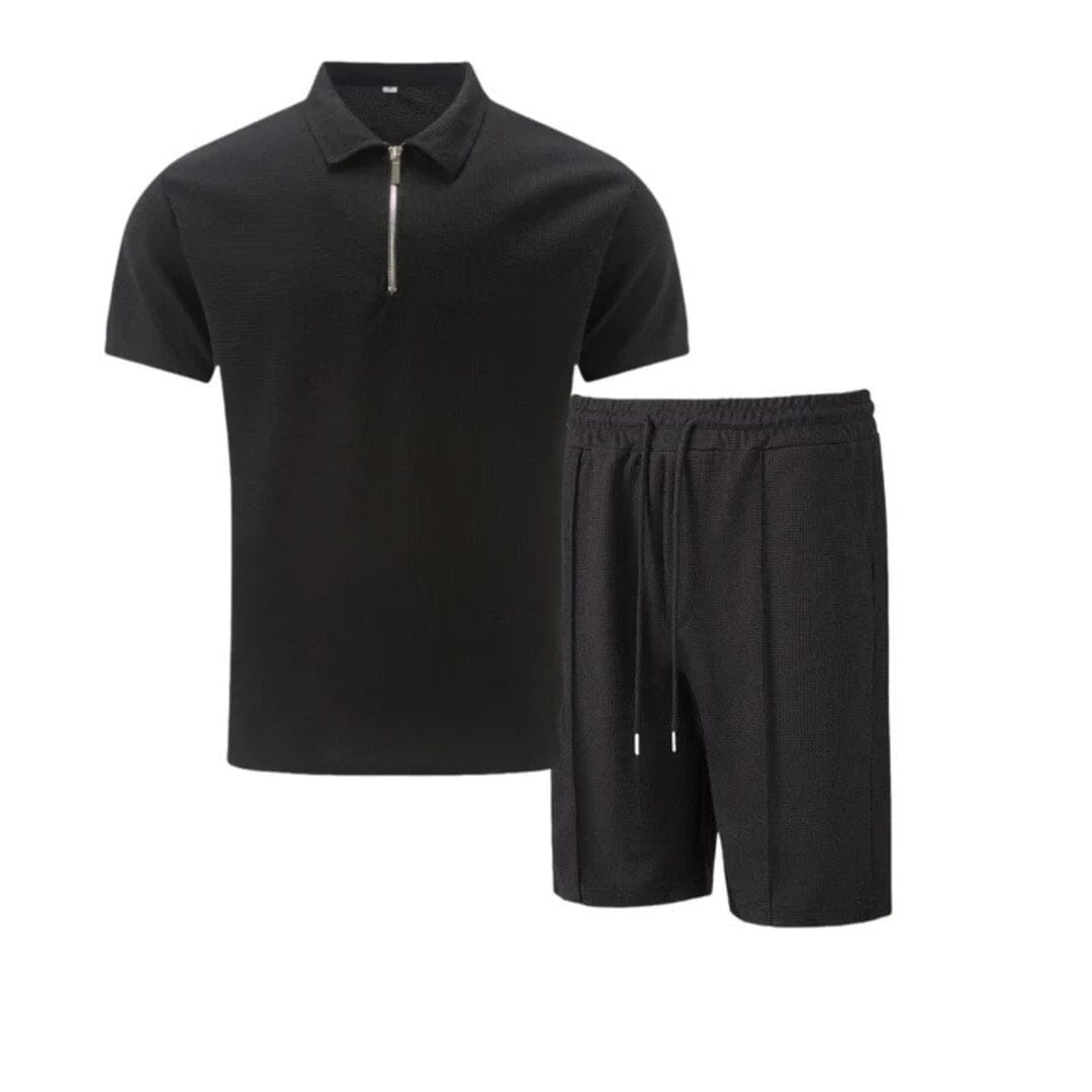 Herren Set Polo mit Reißverschluss und Shorts Herren Set Polo mit Reißverschluss und Shorts Eldenmark 