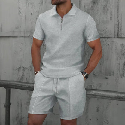 Herren Set Polo mit Reißverschluss und Shorts Herren Set Polo mit Reißverschluss und Shorts Eldenmark 