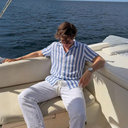 Herren Set Sommerhemd mit Baumwoll-Leinenhose Herren Set Sommerhemd mit Baumwoll-Leinenhose Eldenmark 